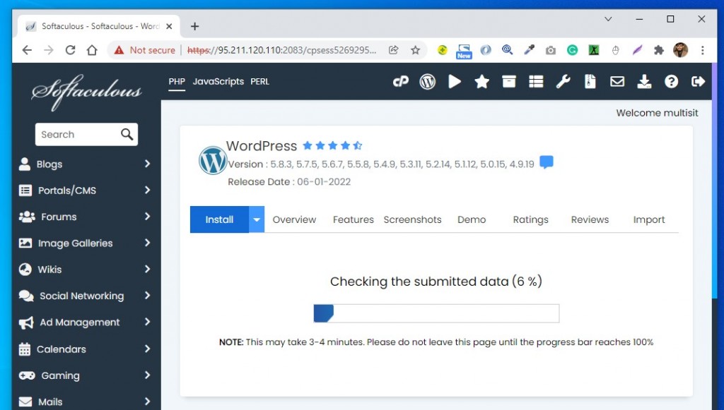 WordPress Installing