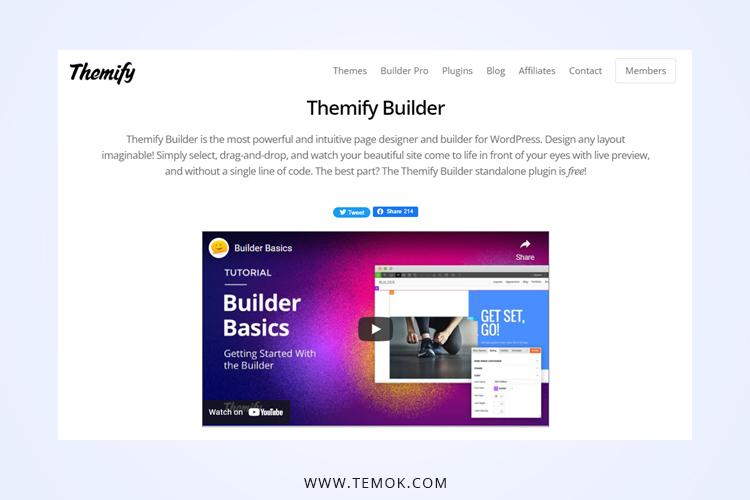 Elementor Alternatives ; Themify Builder